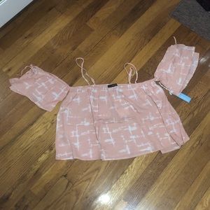 FOREVER 21 pink cold shoulder top